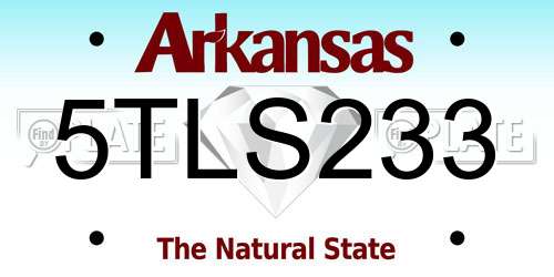5TLS233 Arkansas License Plate