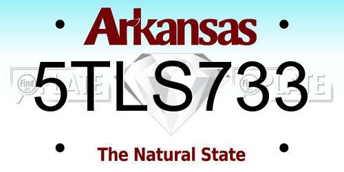 5TLS733 Arkansas License Plate