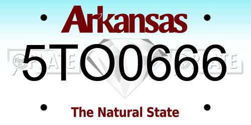 5TO0666 Arkansas License Plate