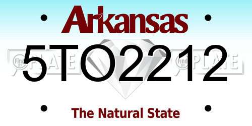 5TO2212 Arkansas License Plate