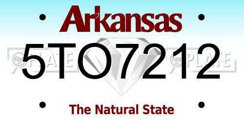 5TO7212 Arkansas License Plate