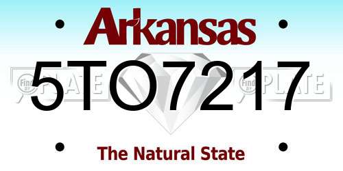5TO7217 Arkansas License Plate