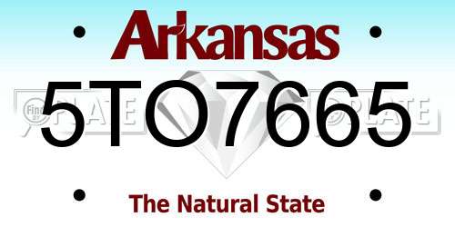 5TO7665 Arkansas License Plate
