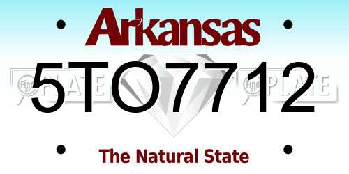5TO7712 Arkansas License Plate