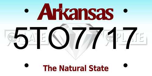 5TO7717 Arkansas License Plate