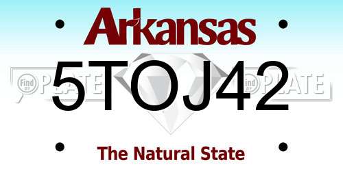 5TOJ42 Arkansas License Plate