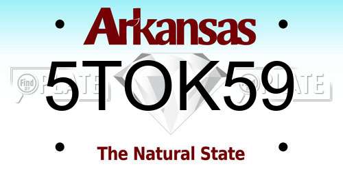 5TOK59 Arkansas License Plate