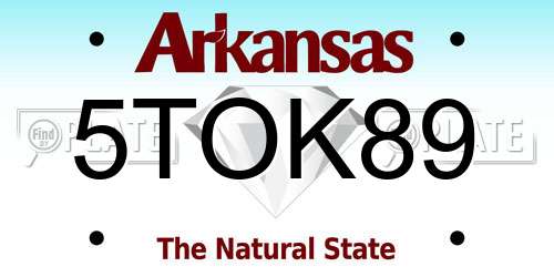 5TOK89 Arkansas License Plate