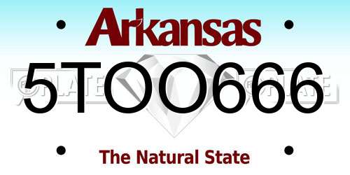 5TOO666 Arkansas License Plate