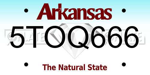 5TOQ666 Arkansas License Plate