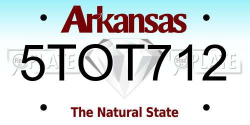 5TOT712 Arkansas License Plate