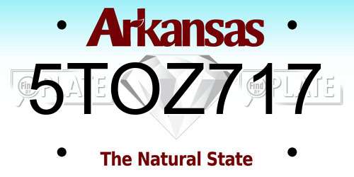 5TOZ717 Arkansas License Plate