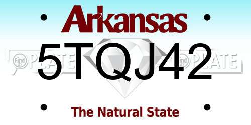 5TQJ42 Arkansas License Plate