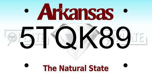 5TQK89 Arkansas License Plate
