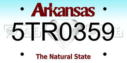 5TR0359 Arkansas License Plate