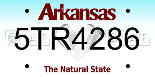 5TR4286 Arkansas License Plate