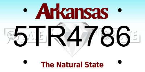 5TR4786 Arkansas License Plate