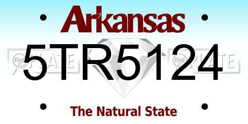 5TR5124 Arkansas License Plate
