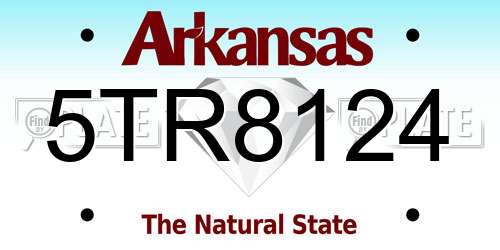 5TR8124 Arkansas License Plate