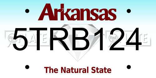 5TRB124 Arkansas License Plate