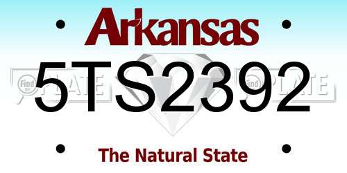 5TS2392 Arkansas License Plate