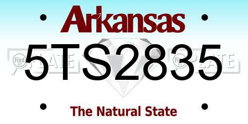 5TS2835 Arkansas License Plate