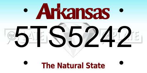 5TS5242 Arkansas License Plate