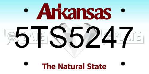 5TS5247 Arkansas License Plate