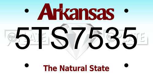 5TS7535 Arkansas License Plate