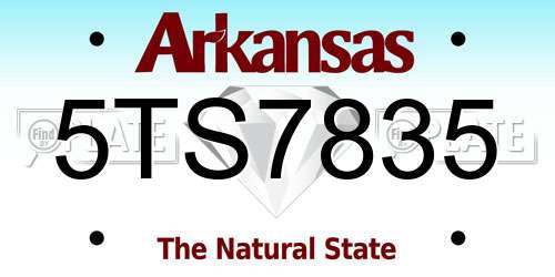 5TS7835 Arkansas License Plate