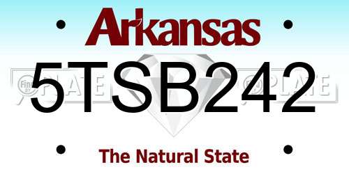 5TSB242 Arkansas License Plate