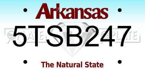 5TSB247 Arkansas License Plate