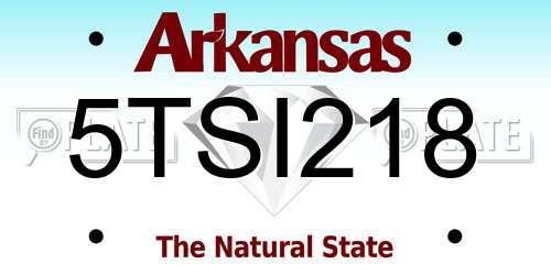 5TSI218 Arkansas License Plate