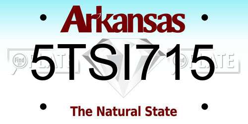 5TSI715 Arkansas License Plate
