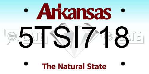 5TSI718 Arkansas License Plate