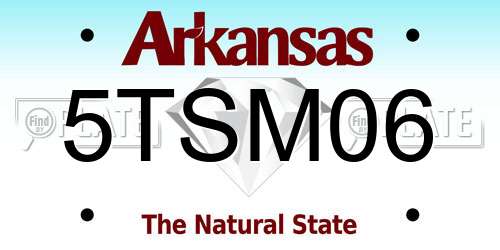 5TSM06 Arkansas License Plate
