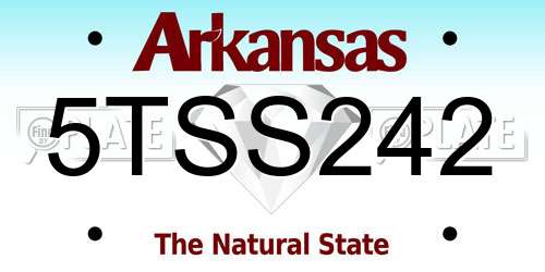 5TSS242 Arkansas License Plate