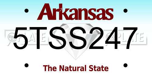 5TSS247 Arkansas License Plate