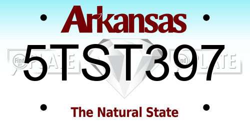 5TST397 Arkansas License Plate