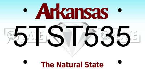 5TST535 Arkansas License Plate