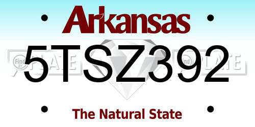 5TSZ392 Arkansas License Plate