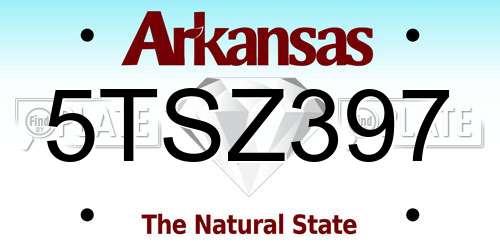 5TSZ397 Arkansas License Plate