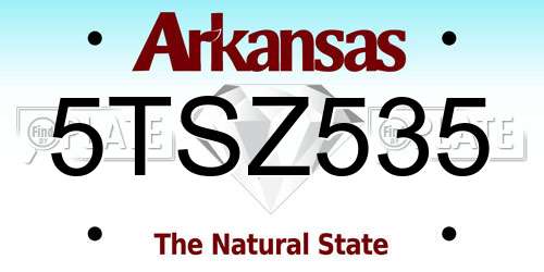 5TSZ535 Arkansas License Plate