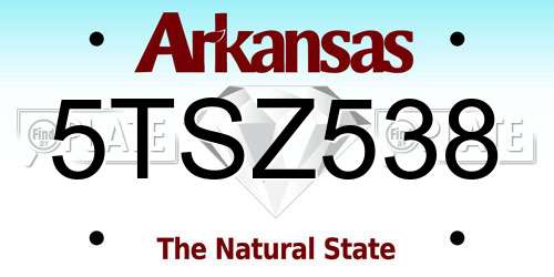 5TSZ538 Arkansas License Plate