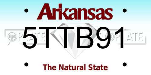 5TTB91 Arkansas License Plate