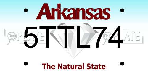 5TTL74 Arkansas License Plate