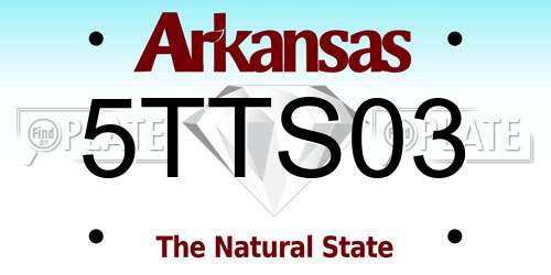 5TTS03 Arkansas License Plate