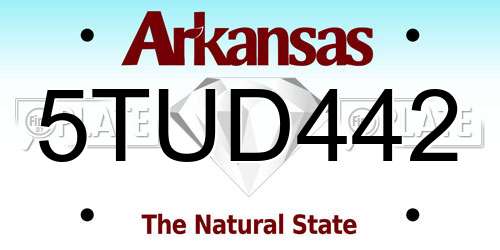 5TUD442 Arkansas License Plate