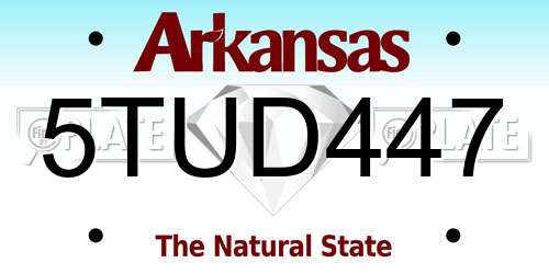 5TUD447 Arkansas License Plate