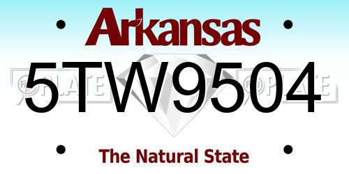 5TW9504 Arkansas License Plate